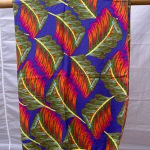 Sarong/Coverup/Canga - Frond Multi Colored w/Yellow Poms
